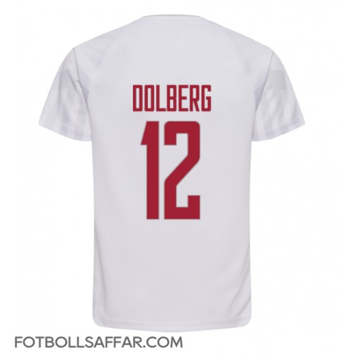 Danmark Kasper Dolberg #12 Bortatröja VM 2022 Kortärmad